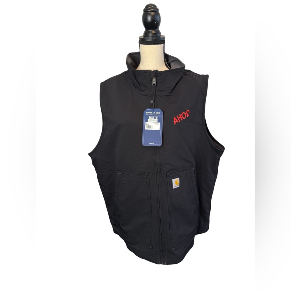 Carhartt Vest Mens Large Super Dux Relaxed Fit Black Full Zip Soft Shell XL NWT